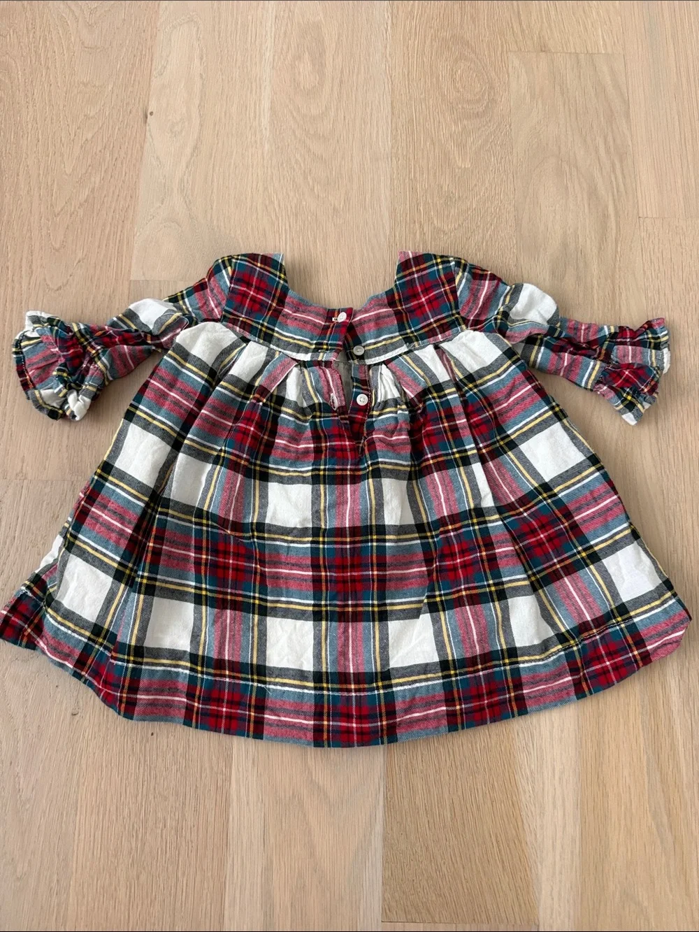 GAP Red, White & Black Plaid Dress with Black Leggings